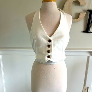 Cream zara button vest